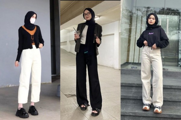 9 Inspirasi Outfit Monochrome Style untuk Perempuan Berhijab, Elegan!